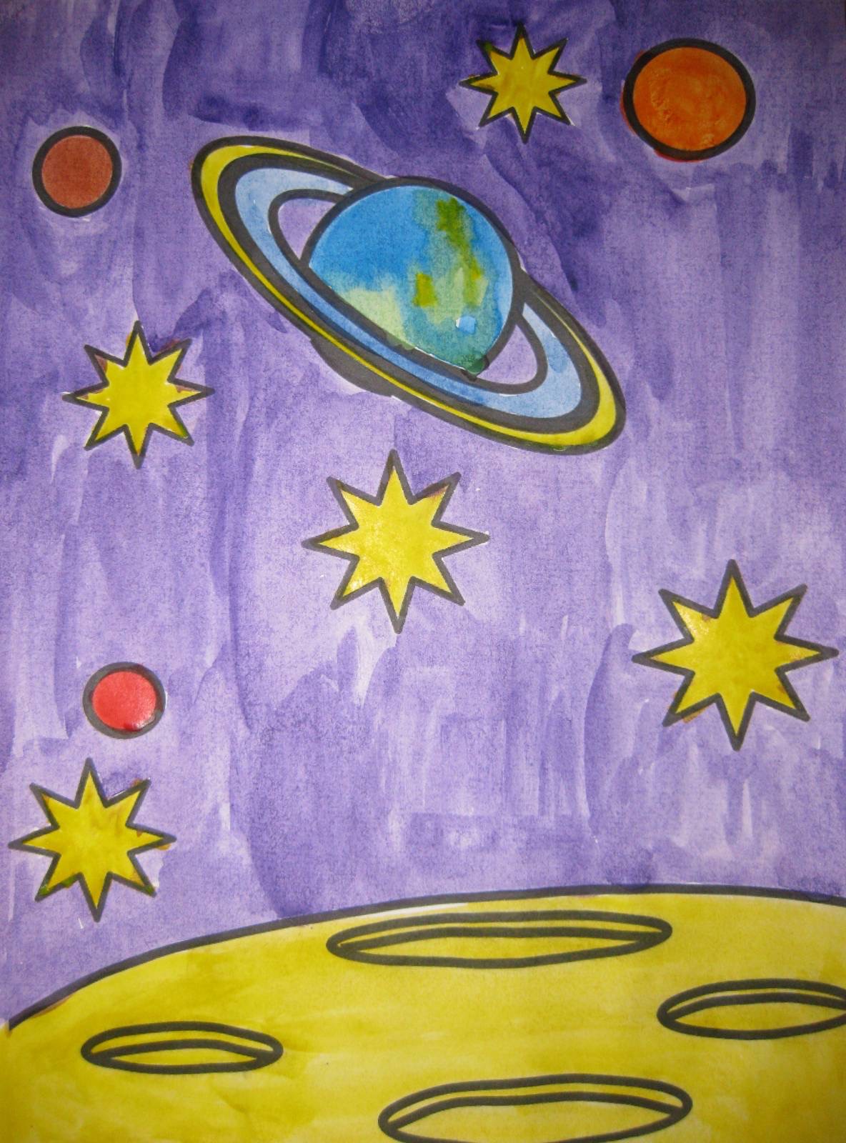 Рисунок на тему космонавтики 4 класс